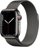 Apple Watch Series 7 GPS + Cellular, 41mm Graphite Stainless Steel Case  with Graphite Milanese Loop